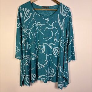 Chalet Et Cici Blue Bamboo Stretch Jersey Tunic Top